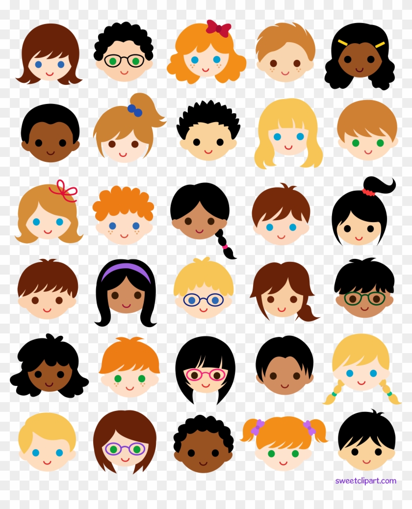 30 Kids Faces In School Classroom Clipart #995243