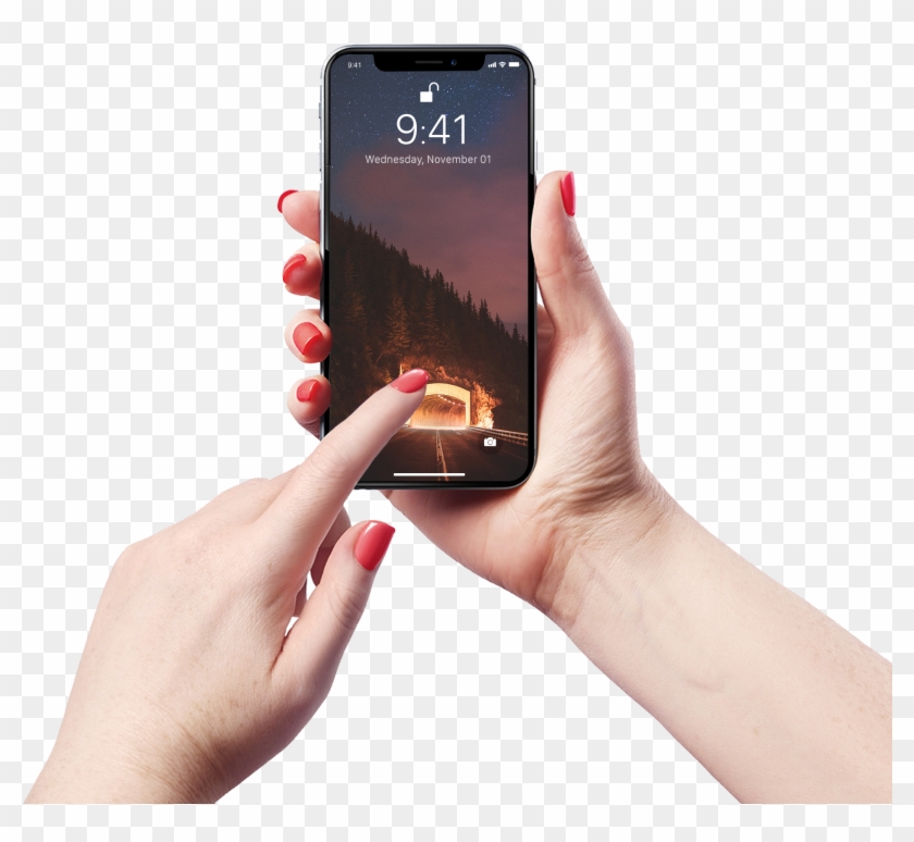 Download - Iphone X Mockup With Hand Premium Clipart #995407