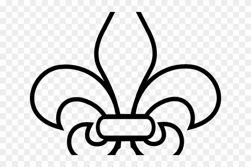 Fleur De Lis Outline - New Orleans Saints Svg Free Clipart #995544