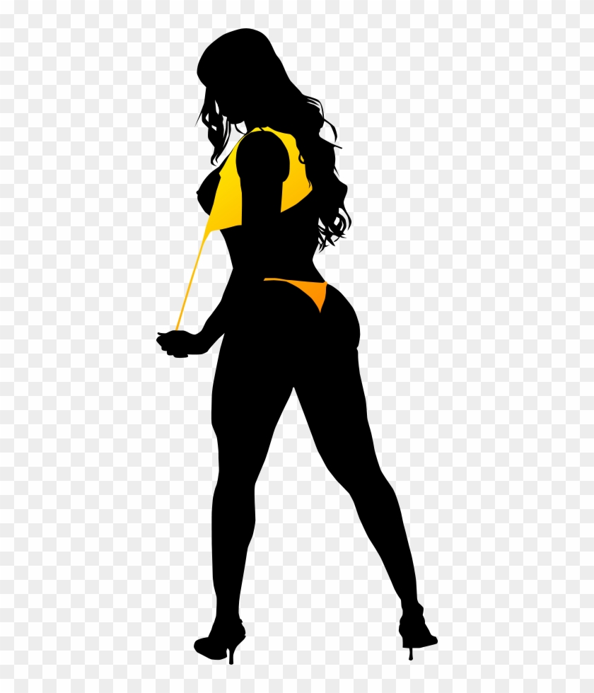 Black Woman Silhouette Art - Bikini Girl Silhouette Png Clipart