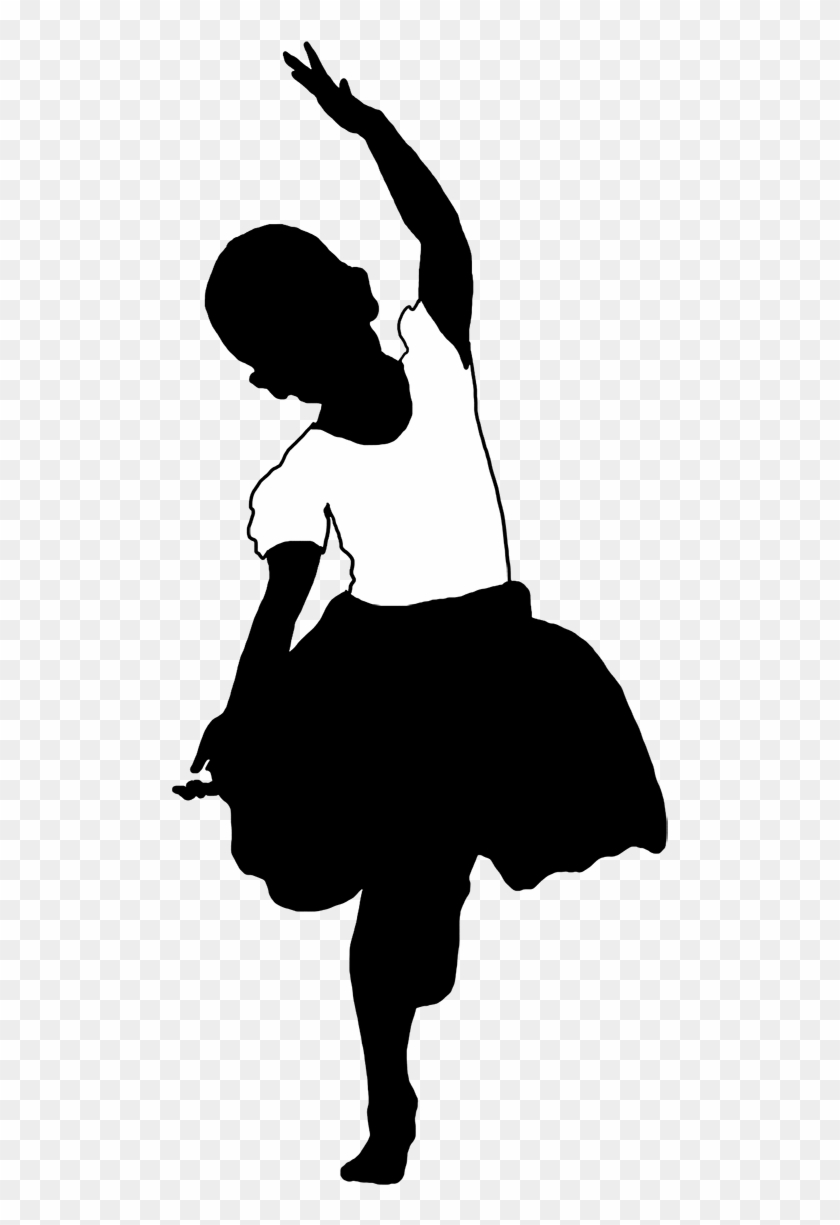 Beautiful Silhouettes Of Children - Child Dancing Clipart Black And White - Png Download #996765