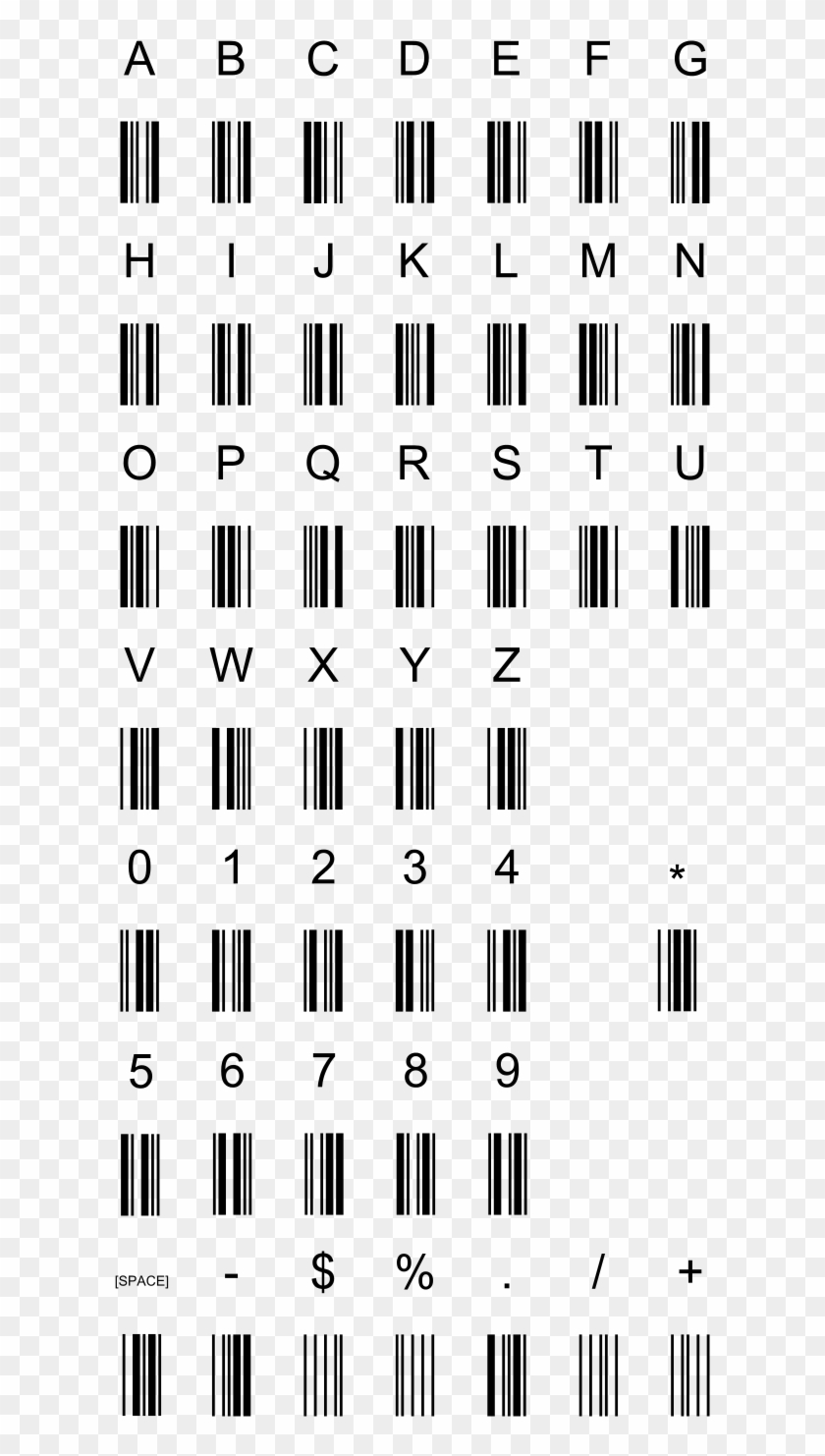 Free 3 Of 9 - Code 39 Character Set Clipart