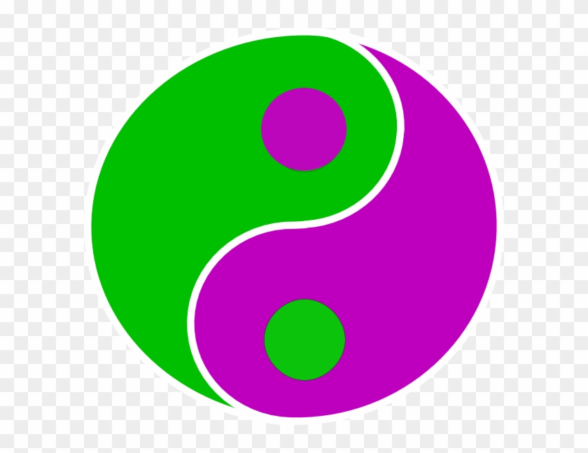 Yin Yang Green Purple Png Clipart
