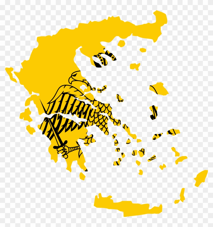 Flag Map Of Greece - Greek Orthodox Church Map Clipart #999135