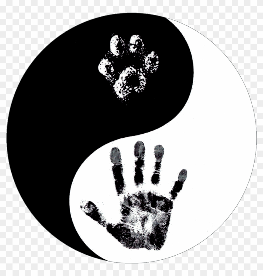 Hand Paw Yin Yang - Hand And Paw Yin Yang Clipart