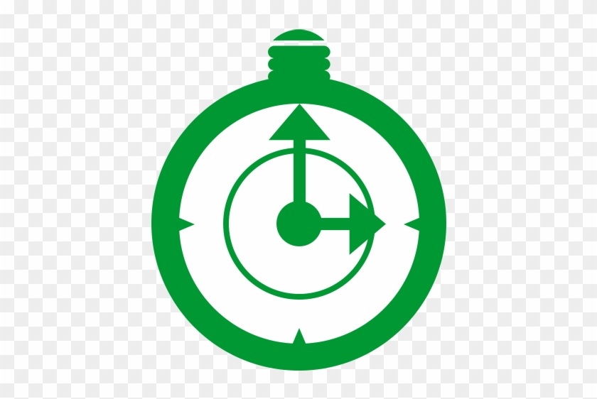 Clock Icon - Green Stopwatch Clipart