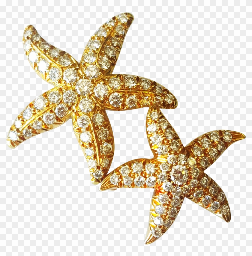 Clip Art Free Beautiful Set Of Two Karat Brooches Krikorian - Star Fish No Background Png Transparent Png