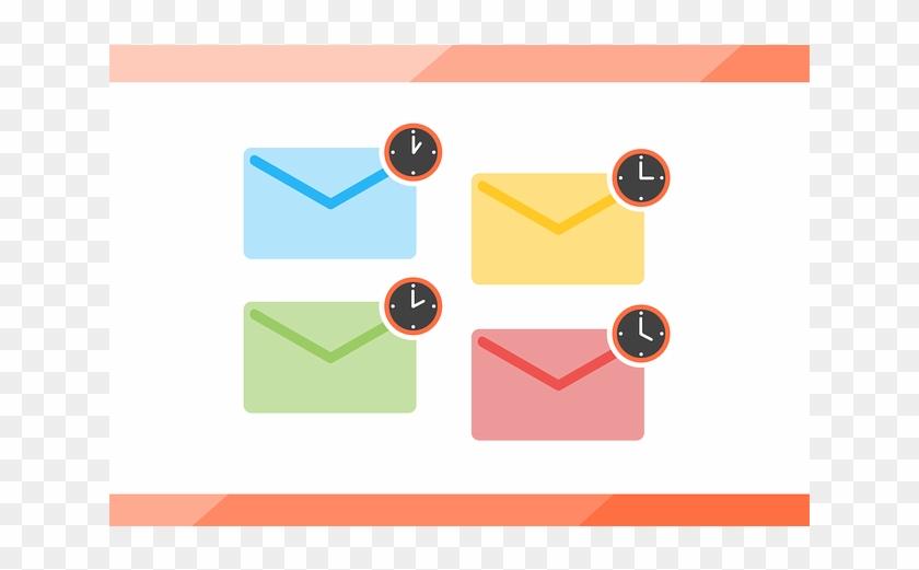 Email Clock Icon Vector - Marketing Clipart #999420